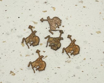 Vintage Brass Cowboy Horse Findings