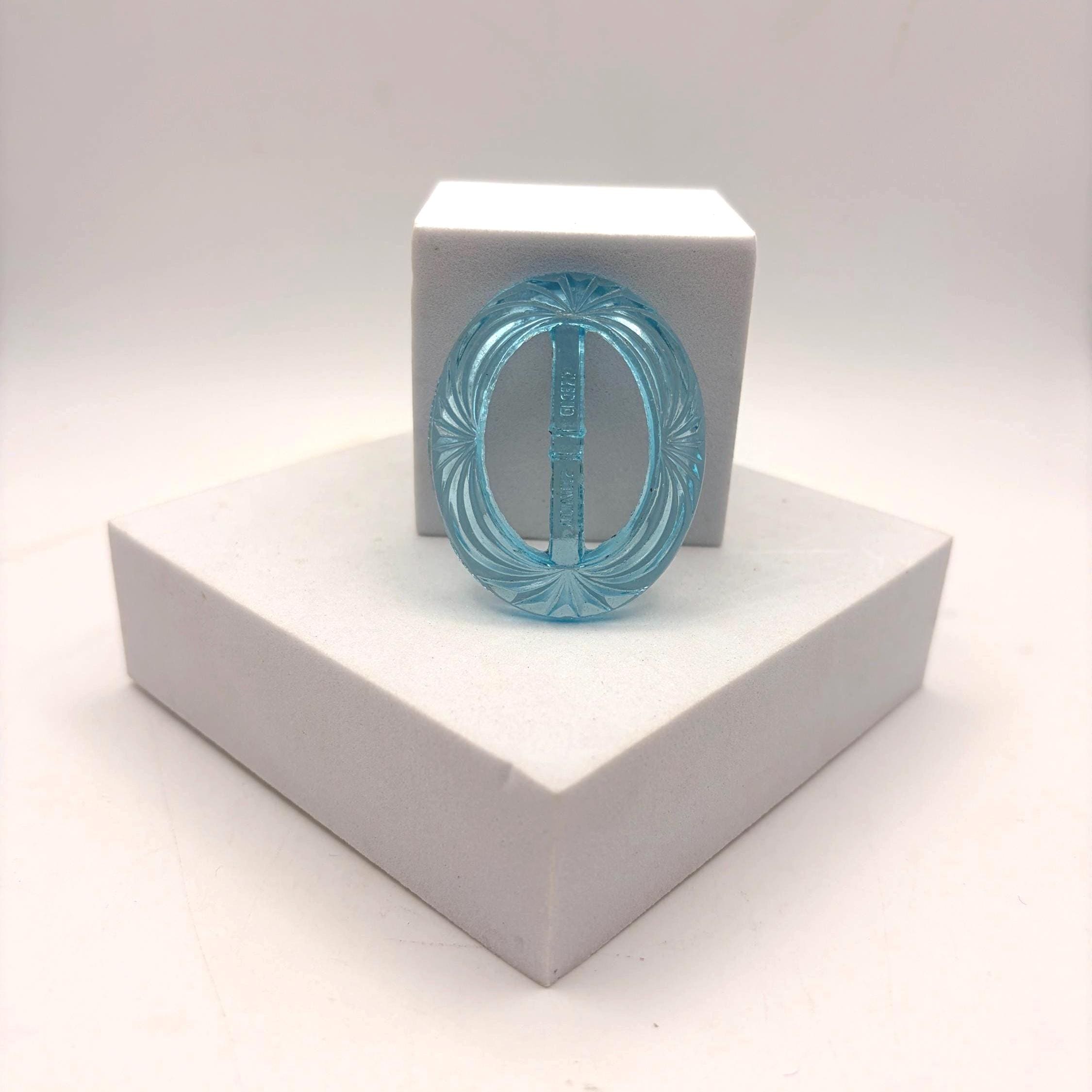 Vintage Czech Glass Blue Belt Buckle - Etsy