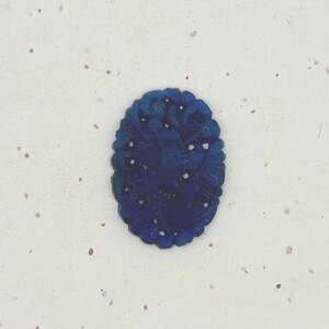 Vintage Peking Blue Glass Cabochon