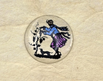 Vintage Intaglio Clear Glass Cabochon
