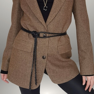 Long genuine leather Rope belt | Fall accessory | Lambskin Leather Knotted Waist Belt | Boho belt | Braided leather belt • Gift • Bestseller