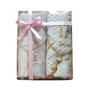 Gepersonaliseerde huwelijksgebedsmat en korankraal cadeauset