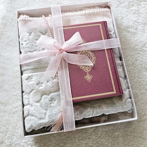 Gepersonaliseerde gegraveerde gebedsmat cadeauset: islamitische bruiloft ramadan eid gunsten