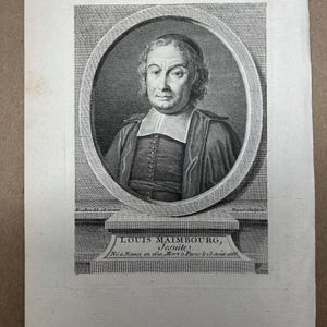 18th Century Engraving – Louis Maimbourg – Historical Portrait