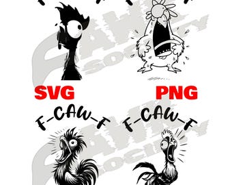 Funny Angry Chicken SVG PNG Bundle | Sarcastic Quote (Digital Download)
