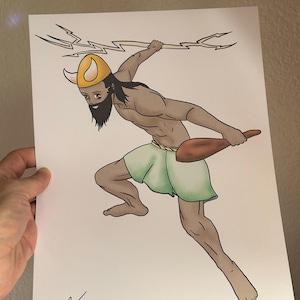 Baal, Warrior and Fertility God, Drawing, Print, Semitic, Hebrew, Canaanite God