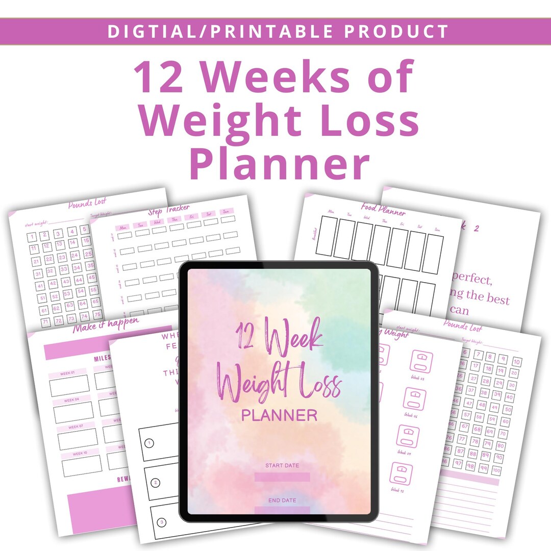 12 Week Weight Loss Planner With 11 Different Logs and Trackers ...