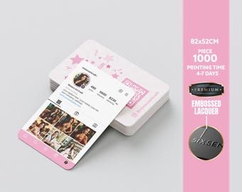 1000 Pcs Instagram Business Cards Printing - 2 Sided Mat Thick 750GSM Embossed • Custom QR & IG Influencer, Followers
