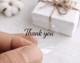 Custom Transparent Stickers • Your Logo Stickers • mandmade by Thank You • Die Cut • Bulk Packs •  Business Branding Labels