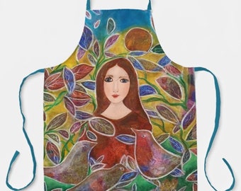 Whimsical Art Printed All Over Aprons, 2 Sizes, 3 Designs!