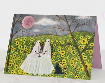 Forever Ghost Couple Greeting Card Customizable for Weddings, Valentine's Day, Birthdays, Anniversaries!!