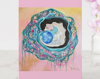 Customizable Mother Earth Art Greeting Card for Birthday, Mother's Day, New Mom, etc.