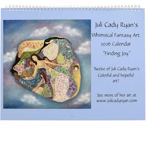 Finding Joy Whimsical Art 2026 Large Wall Calendar with 12 Artworks!