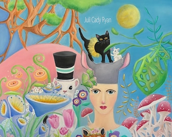 Whimsical Animals colorful Art Print, 4 Sizes!