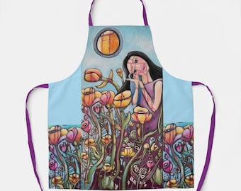 Mother and Child Whimsical Art Apron, 2 Sizes!