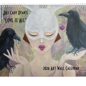 Whimsical Art &quot;Love is All&quot; 2026 Large Wall Calendar