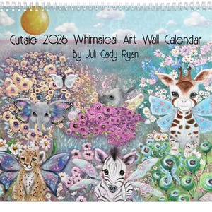 Cute Animals Whimsical Art Wall Calendar