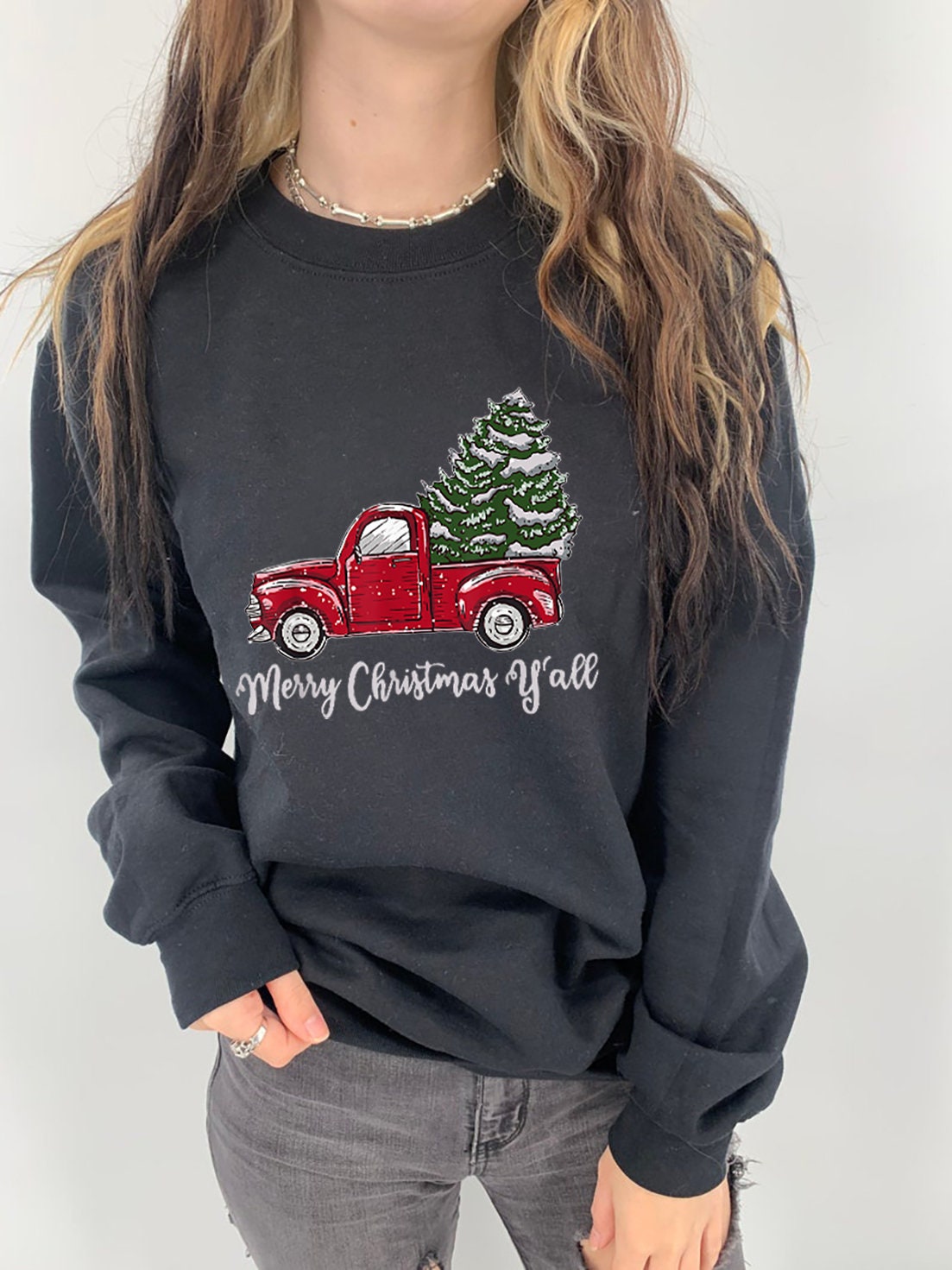 Christmas truck sweatshirt Clearance
