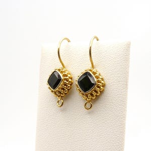 Chrome Diopside 24k Gold over Sterling Silver Vermeil Earwire with Loop, Jewelry Supply Destash