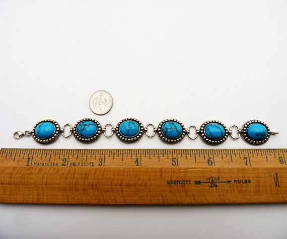 Vintage Turquoise Multi Stone Sterling Silver 7 1… - image 7