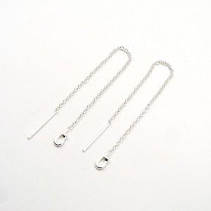 Sterling Silver 3 3/4" Cable Chain Ear Threaders with Open Hook, Jewelry Supply Destash
