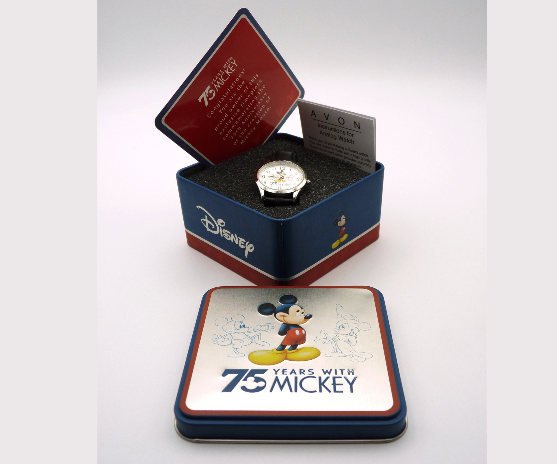 Vintage Avon Disney 75 Years With Mickey Mouse 75th Anniversary Watch in Collect Vintage Avon Mickey Mouse 75th Anniversary Watch, Brown  main image 3