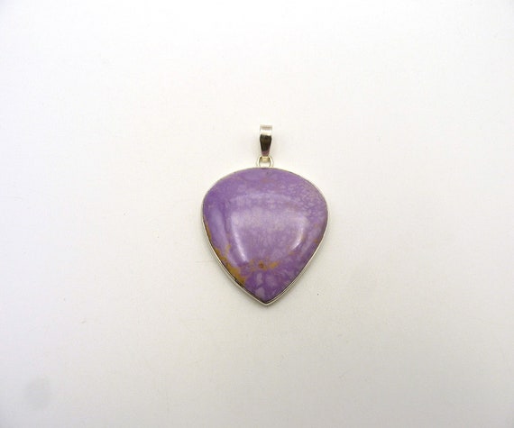 Vintage Purple Phosphosiderite Sterling Silver La… - image 1