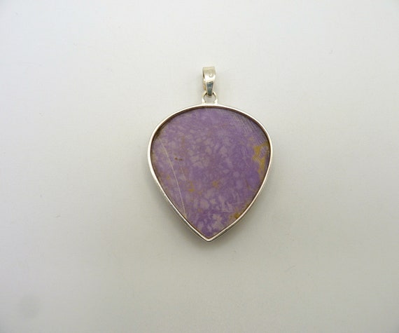 Vintage Purple Phosphosiderite Sterling Silver La… - image 2