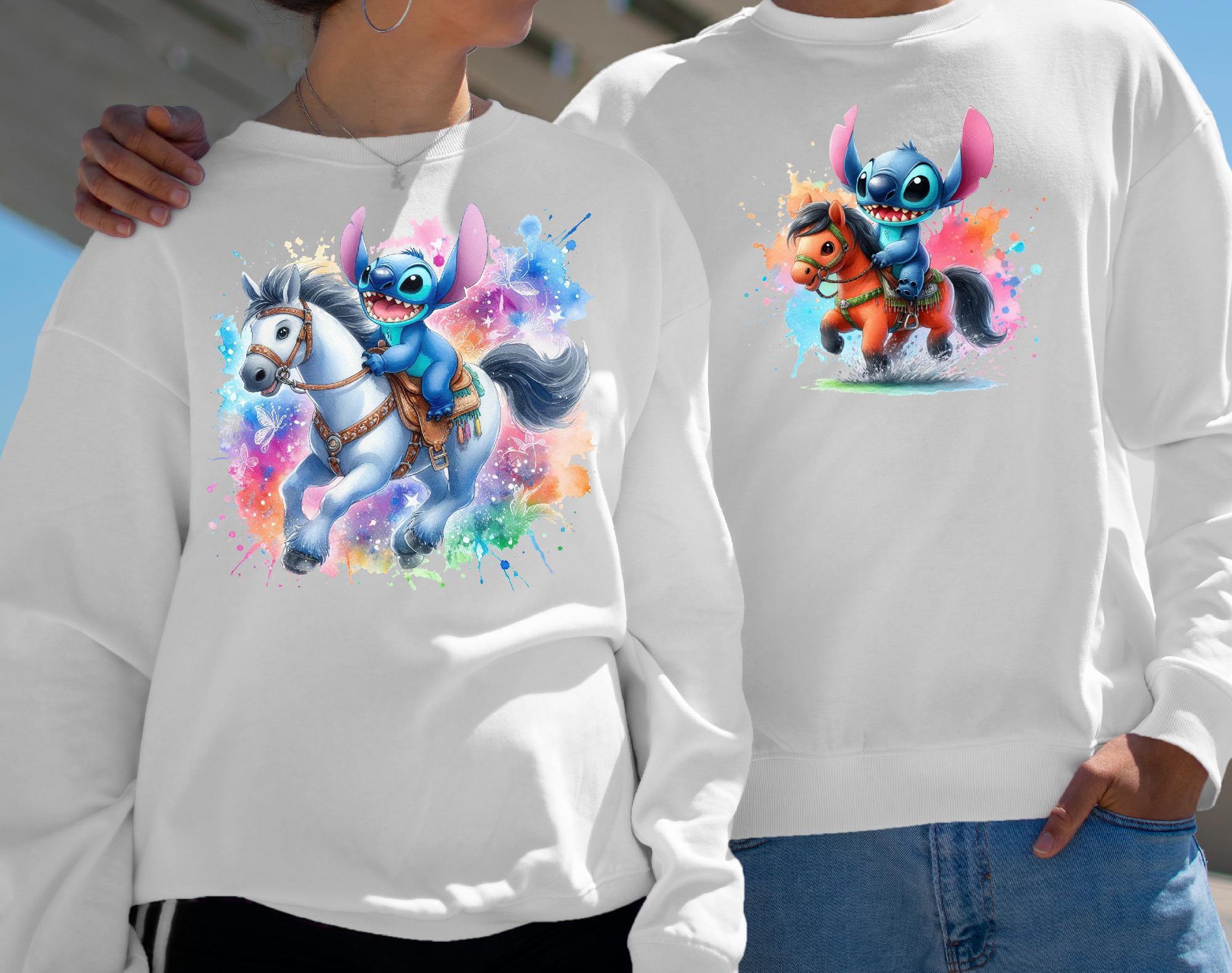 Stitch Horse Riding PNG: Smurf Watercolor Splash (digital File) - Etsy