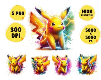 サーフィンピカチュウ 8K解像度 10K DPI PNG ポケモンコレクション
