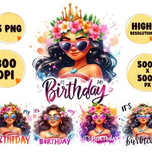 Birthday Moana 5 PNG Splash and Watercolor Png Transparent PNG file for Sublimation,Celebretion, SVG Clipart