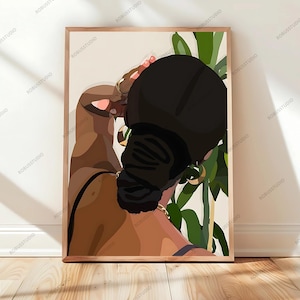 Black Woman Art, Fashion, Black Woman Wall Art, Black Girl Wall Art, black girl wall art, Black girl art, abstract art, Printable Black Art