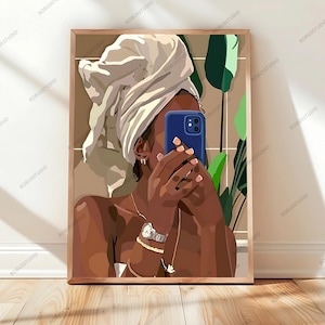 Black Woman Art, Fashion, abstract art, Trendy Wall Art, Black Woman Wall Art, Black Girl Wall Art, black girl wall art, Black girl art, y2k