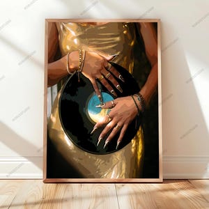 Black Woman Art, Elegant African American Wall Art, Melanin Art Print, Minimalist Black Girl Decor, Digital Download