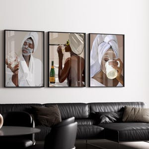 3 Set bundle, Black art, Black girl art, black woman wall art, black wall art, black woman art, black girl wall art, Gift for her