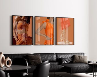 Schwarze Kunst, schwarze Frau Wand Kunst Druck, afrikanische Kunst, Kunst schwarze Frauen, schwarze Wand Kunst schwarzes Mädchen, afroamerikanische Kunst 3 Set schwarz Kunstdruck.