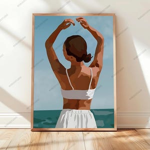 each Girl Coastal Wall Art, Tropical Beach Woman Fashion Print, Modern Chic Summer Art, Boho Ocean Resort Aesthetic Digital Download Print