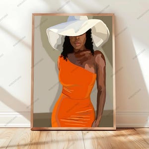 Arte de mujeres negras, retrato femenino con melanina, magia de chicas negras, arte mural afroamericano, decoración femenina, arte negro moderno, descarga digital