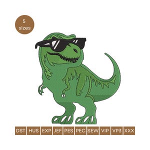 T-Rex Machine Embroidery Design - Dinosaur Embroidery Files T-rex embroidery design.Mini Dinosaur Embroidery, Kids Embroidery Dinosaur