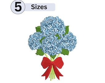 Hydrangea Bouquet Machine Embroidery Design (5 Sizes)
