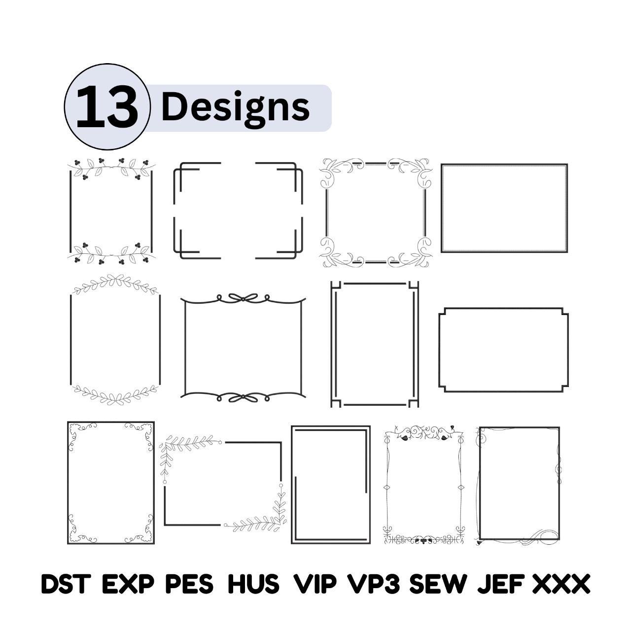 Frame Embroidery Designs Shape Embroidery File Frame for Monogram Frame ...