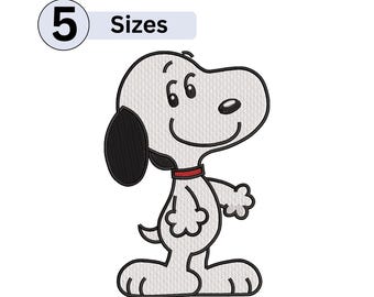 Snoopy Embroidery Design: Retro Peanuts Cartoon (Digital Download)