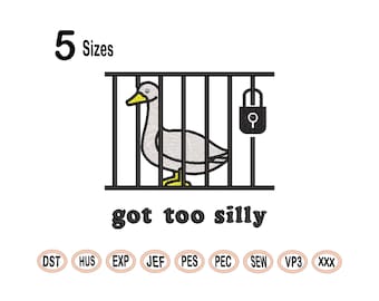 Silly Goose Machine Embroidery Design | 5 Sizes (dst, exp, hus, jef, pes)