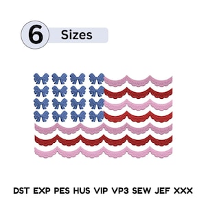 american Flag Bow Embroidery Bow American Flag July 4th Embroidery American Flag 4th July Embroidery Bow Flag Embroidery United States Flag