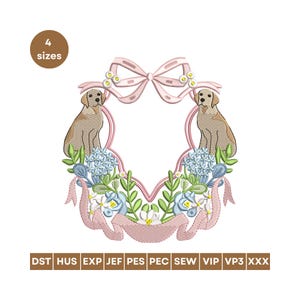 Dog Wreath Crest Frame Embroidery Baby Banner Crest Frame Embroidery Dog Crest Frame Embroidery Banner Frame Boykin Spaniel Dog Crest emb