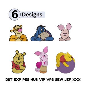 Winnie-the-Pooh Embroidery Machine Designs bundle Winnie Pooh Friends Bundle embroidery Design Pooh embroidery design Winnie  Pooh