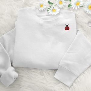 Embroidered Ladybug Blouse in Cream