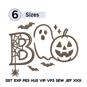 Boo Embroidery Halloween Boo Embroidery Halloween Girl Ghost with Bats Boo Embroidery Flying Ghost boo Embroider Halloween Spooky Ghost Emb