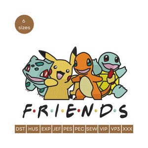 Anime Embroidery design Anime Pokemons Manga Japan Inspired Digital Pikachu File Instant Download Pokemons Manga Japan friend embroidery
