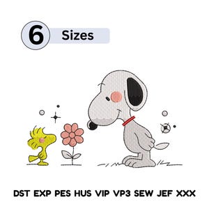 Coole Cartoon Hund & Vogel Stickmuster Retro Best Friends Aufnäher Maschinenstickerei Snoopy Mit Woodstock Maschinenstickerei